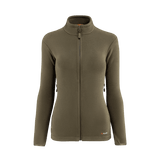 M-Tac Sweater Nord Fleece Polartec Dame i oliven med stand-up krave og YKK lynlås, designet til kvinder for varme og komfort.