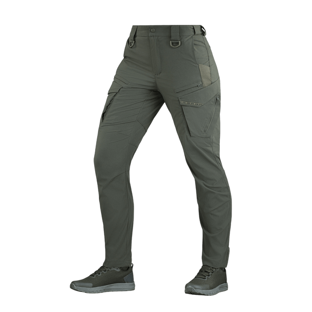 M-Tac Bukser Aggressor Summer Flex Dame i grøn med let Rip-Stop nylonstof og YKK-lukninger, designet til taktisk brug og aktiv fritid.