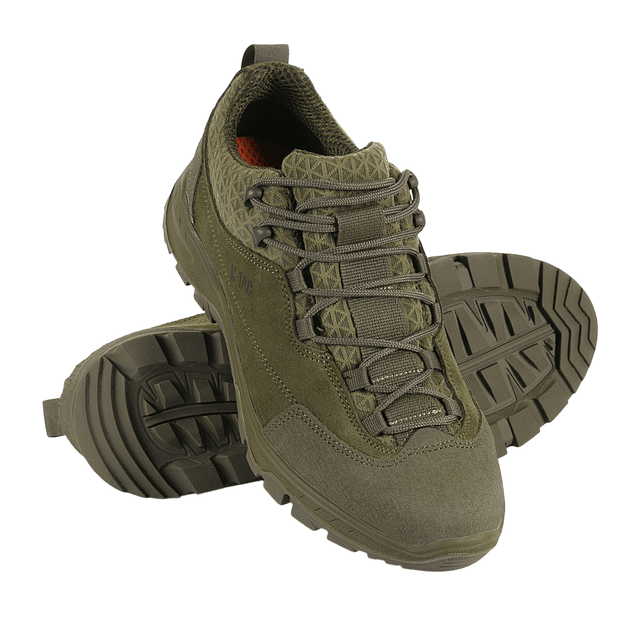 M-Tac Tactical Sneakers Patrol R Vent i kvalitetslæder og 3D-mesh, ideelle til trekking, løb og outdoor-aktiviteter.