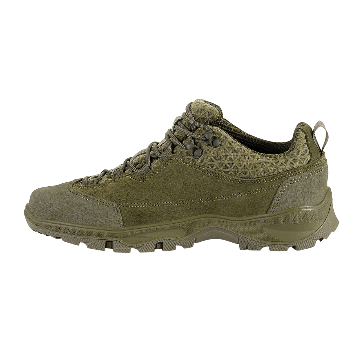 M-Tac Tactical Sneakers Patrol R Vent i olivengrøn til trekking og outdoor, med åndbar 3D-mesh og slidstærkt ruskind.