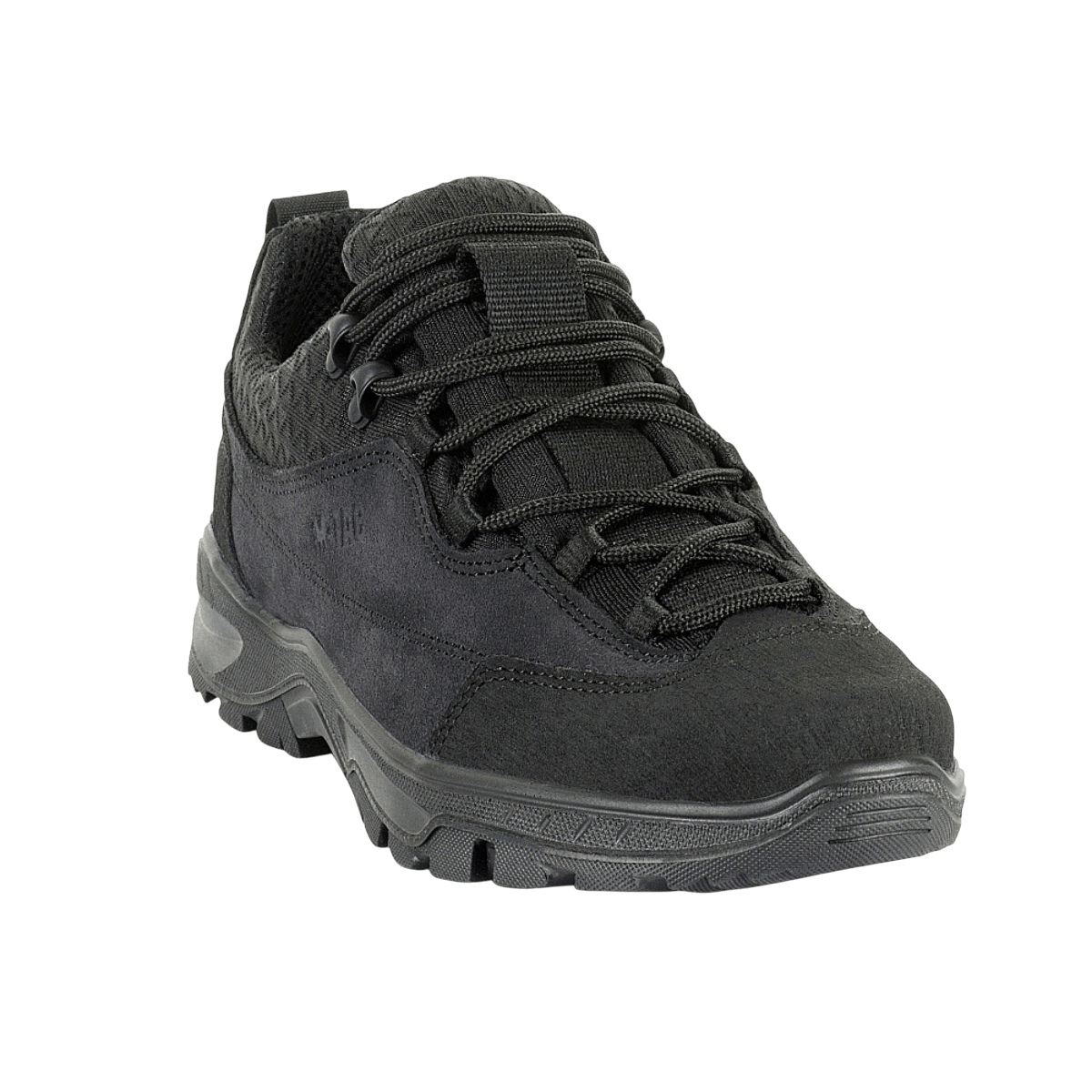 M-Tac Tactical Sneakers Patrol R Vent i sort læder og 3D-mesh ideel til trekking, løb og udendørs aktiviteter med skridsikker sål.