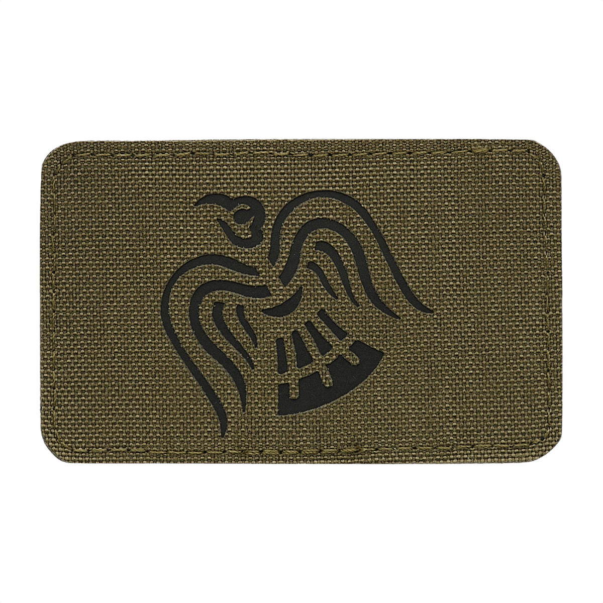 M-Tac Patch Ravneflag Laser Cut med sort ravn, lavet af Cordura 500D, til uniform eller taktisk taske, fastgøres med velcro.