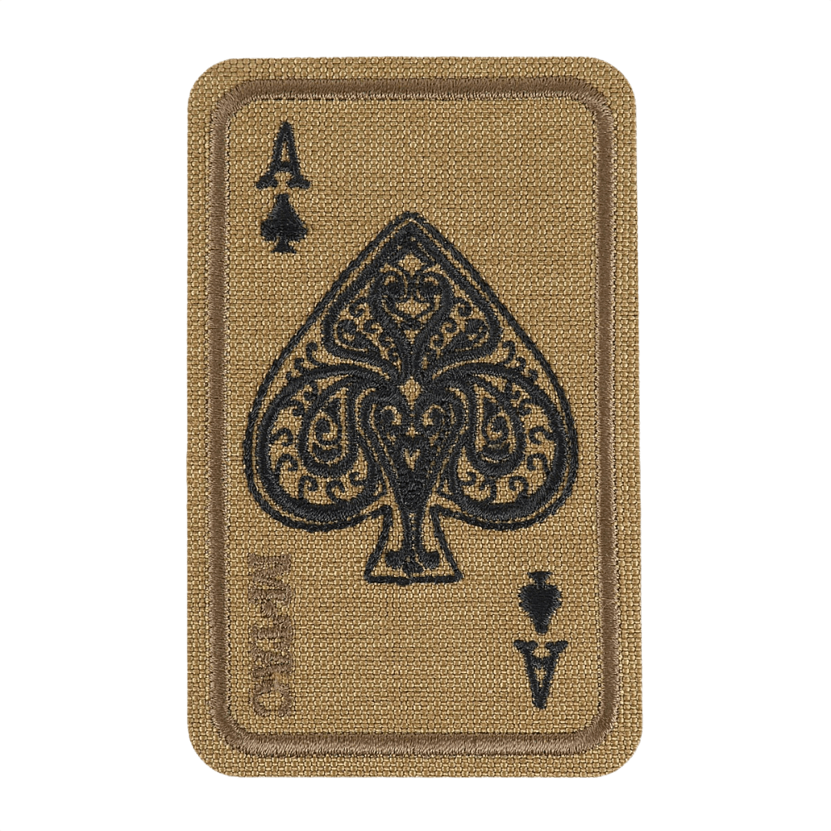 M-Tac Patch Ace Of Spades (Broderi) i Cordura 500D med Velcro, broderet design i farver, egnet til tøj eller taktisk udstyr.