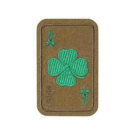 M-Tac Patch Lucky Card (Broderi) med broderet kløverblad i Cordura 500D, symbol på held og beskyttelse. Velcro fastgørelse.