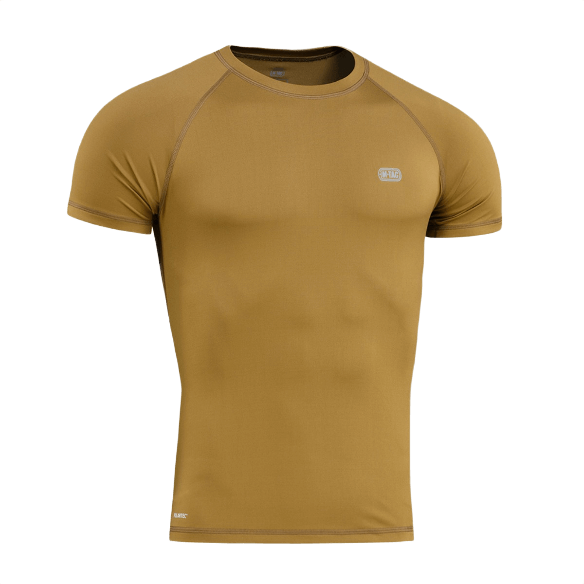 M-Tac T-shirt Ultra Light Polartec i gul farve, perfekt til træning og outdoor, fremstillet af svedtransporterende Power Dry® materiale.