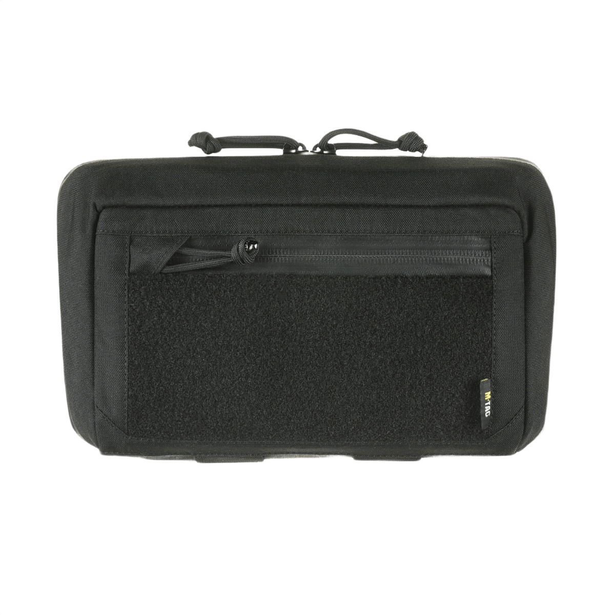 M-Tac Admin Pouch Large Elite Gen.II sort taske med Velcro-panel og AquaGuard lynlås lavet af Cordura 500D til effektiv opbevaring.