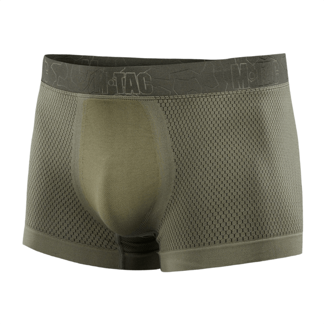 M-Tac Hexagon Sports Underbukser i olivengrøn med hexagon mønster, ideel til sportsaktiviteter.