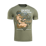 M-Tac T-Shirt Delivery Service med Pin-Up-design og "Death from Above" tekst, inspireret af Anden Verdenskrigs amerikanske kultur.