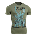 M-Tac T-Shirt Freedom hylder ukrainsk styrke, mod og ukuelighed med print af militærpersonel og modstandsikoner.