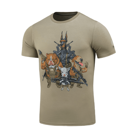 M-Tac T-Shirt Rex Team med skarpskytter print, der viser kammeratskab og teamwork, lavet i blød elastisk bomuldsblanding for komfort.