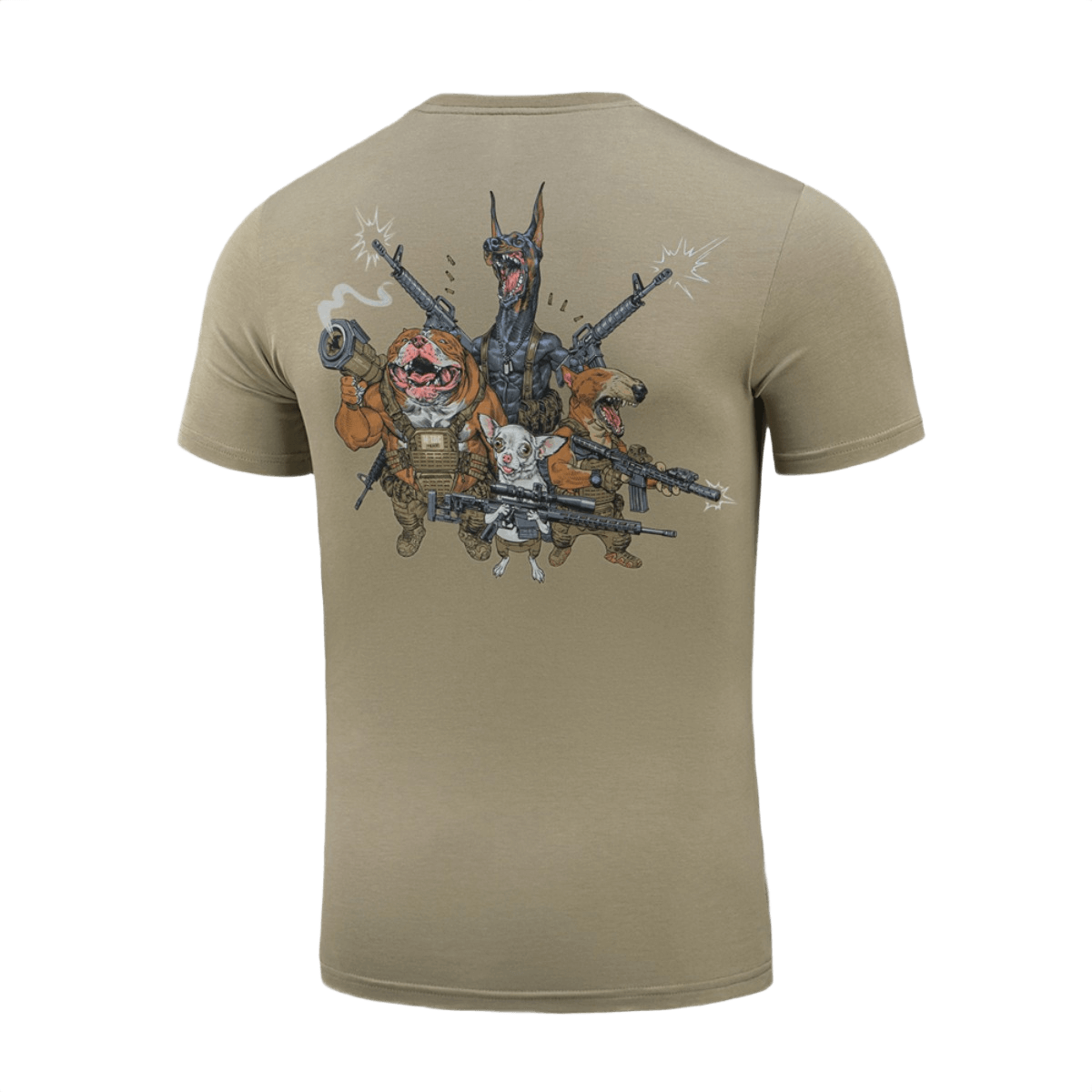 M-Tac T-Shirt Rex Team med skudhold print; fremhæver venskab og teamwork, komfortabel bomuldsblanding, bagpå design.