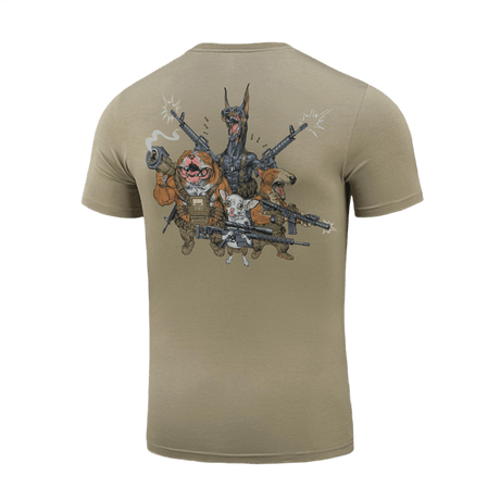 M-Tac T-Shirt Rex Team med skudhold print; fremhæver venskab og teamwork, komfortabel bomuldsblanding, bagpå design.