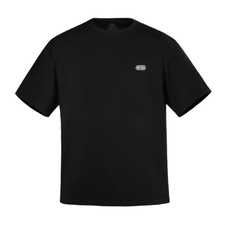 M-Tac Cotton HARD T-shirt i sort med reflekterende logo på brystet, oversize pasform, lavet af 100% bomuld.
