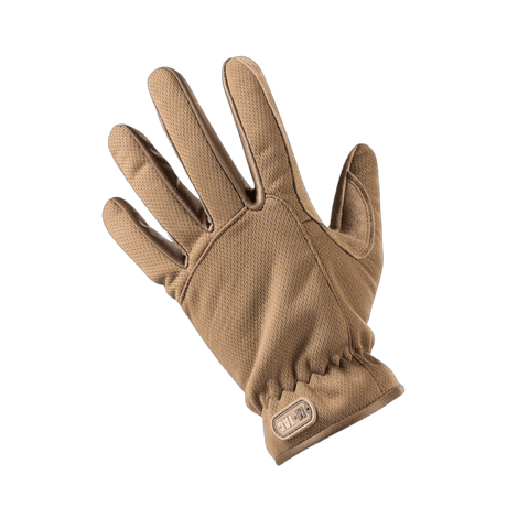 M-Tac Handsker Scout Tactical i brun farve, komfortable taktile handsker med ægte læder for beskyttelse og fleksibilitet.