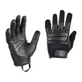 M-Tac Handsker Assault Tactical Mk.2 i sort læder med støddæmpende inserts og justerbar velcro for optimal beskyttelse og pasform.