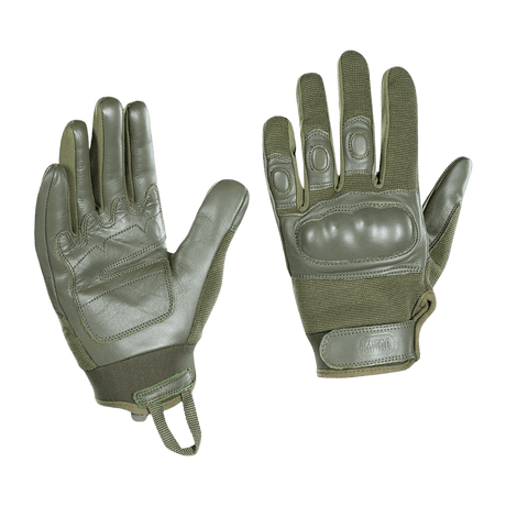 M-Tac Handsker Assault Tactical Mk.4 med ægte læder forstærket håndflade og velcro lukning. Dæmpende pads på knoer til sikker pasform.