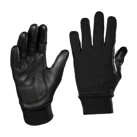 M-Tac Handsker Assault Tactical Mk.8 i syntetisk materiale og læder, designet til taktisk brug og skydning med elastiske manchetter.