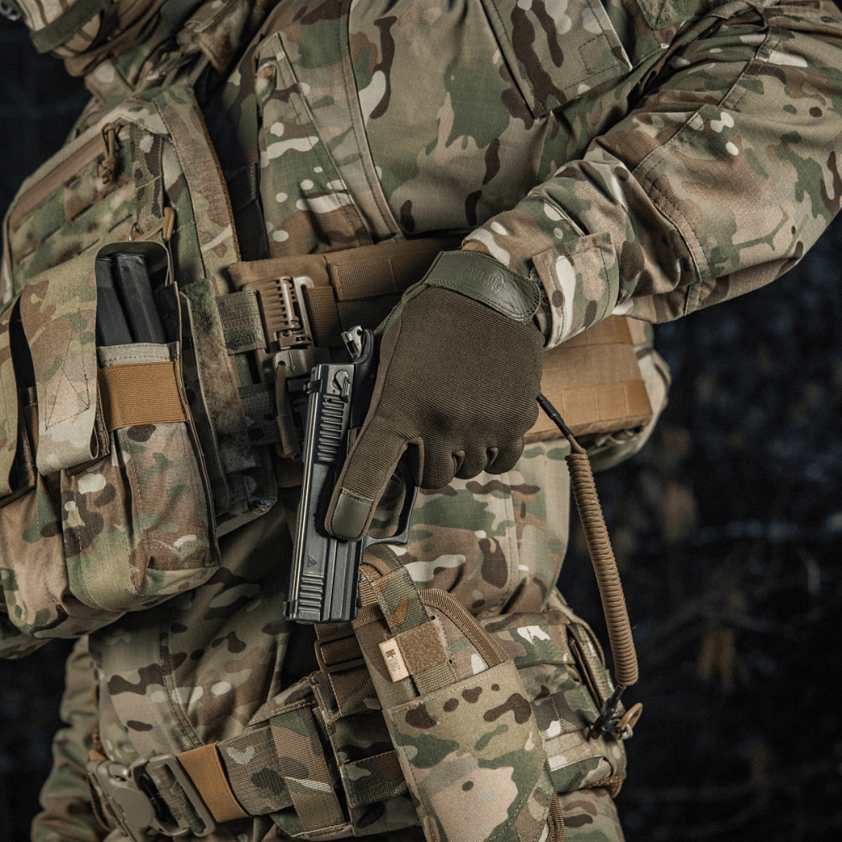 M-Tac Handsker Police - taktiske handsker i syntetiske materialer og læder for politiets og sikkerhedspersonalets komfort og holdbarhed.