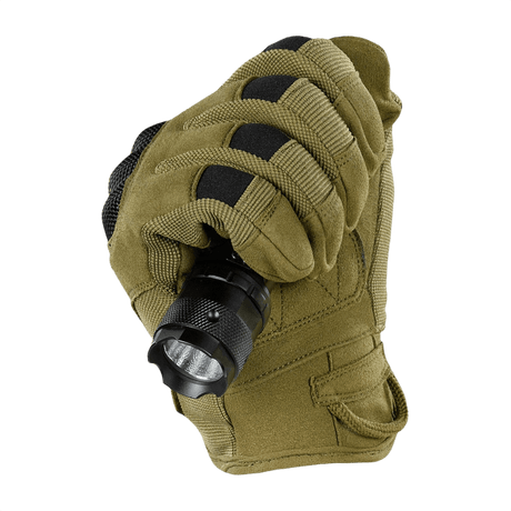 M-Tac Handsker Assault Tactical Mk.6 med forstærkede kno-pads og syntetisk ruskind, perfekt til taktisk brug.