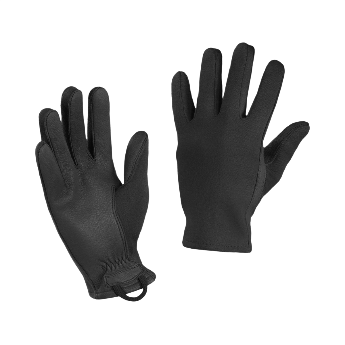 M-Tac Nomex Sport Leather Handsker i sort, kombinerer brandbeskyttelse og komfort med Nomex og ægte læder, elastisk manchet