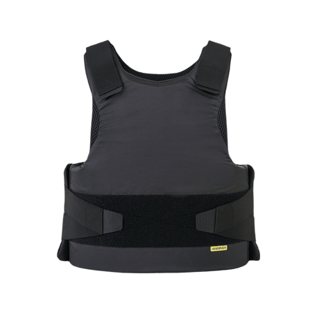 Anorak Rhodium® Concealable II Stik & Skudsikker Vest, sort rip-stop ydre, diskret og beskyttende, niveau IIIA sikkerhedsstandard.