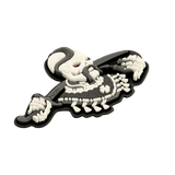 M-Tac Patch You Only Die Once 3D PVC i sort og hvid med Velcro fastgørelse, 74x50 mm, morale patch til militært eller taktisk brug.