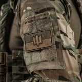 M-Tac patch Ukraine Flag med ZSU Trident PVC på camouflageuniform