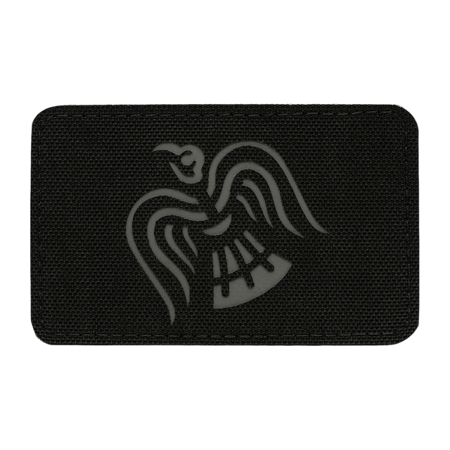 M-Tac Patch Ravneflag Laser Cut med sort ravn, symbol på krigslyst og sejr, velegnet til taktik eller uniform, Cordura materiale.