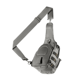 M-Tac Urban Line City Patrol Taske i gråt design med enkelt skulderbånd, vandafvisende og slidstærkt materiale, set fra siden.