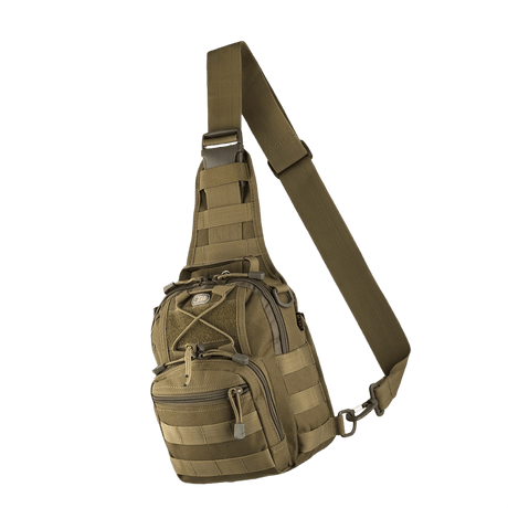 M-Tac Urban Line City Patrol Fastex Taske, hybrid taske-rygsæk i robust 600D polyester med vandafvisende PVC-coating og én skulderrem.