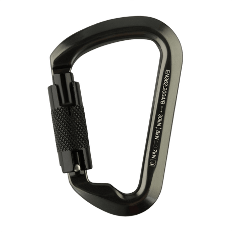 M-Tac Key-Lock Karabinhage i aluminium med automatisk key-lock, ideel til klatring, sikkerhed og UIAA-knuder, CE EN362 standard.