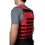 Anorak Niobium® Instructor I Stik & Skudsikker Vest, rød sikkerhedsvest set bagfra med robuste materialer til beskyttelse