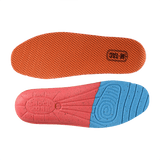 M-Tac Vent Sål Orange Gen.II med PU-skum og stødabsorbering, set ovenfra og nedenfra, i orange og blå design