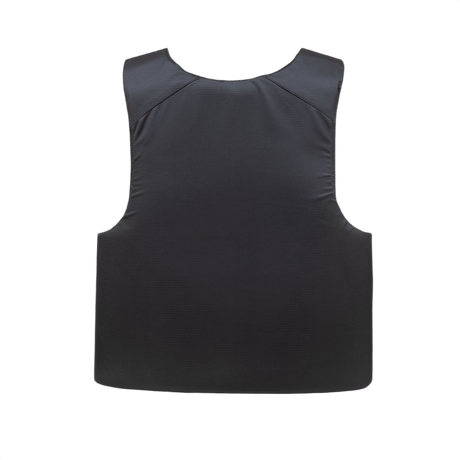Anorak Rhodium® Concealable IV Stik & Skudsikker Vest set bagfra, designet til diskret hverdagsbrug og maksimal beskyttelse.