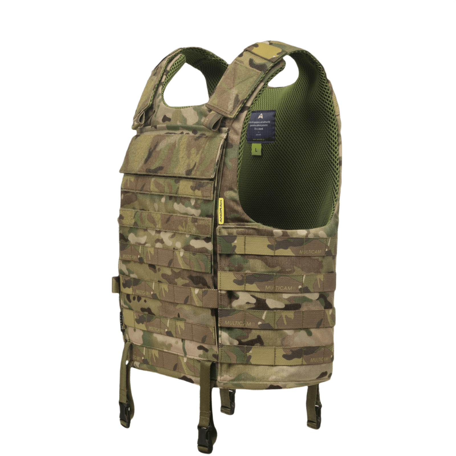 Anorak Tactical I MultiCam® Cover med ergonomiske funktioner og 360° PALS webbing til MOLLE-poser for sikkerhed og bevægelsesfrihed.