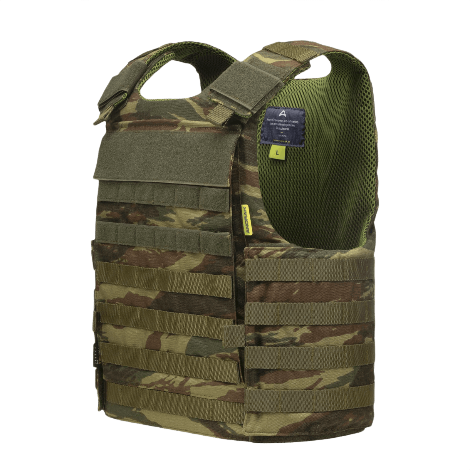 Anorak Tactical III Cover med CORDURA® og 3D SPACER Coolmax® for maksimal bæreevne og antibakterielle egenskaber, camouflage design.