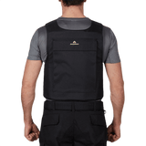Bagfra visning af Anorak Duty IV Cover i sort med ergonomiske funktioner, designet til politiet og kystvagten.