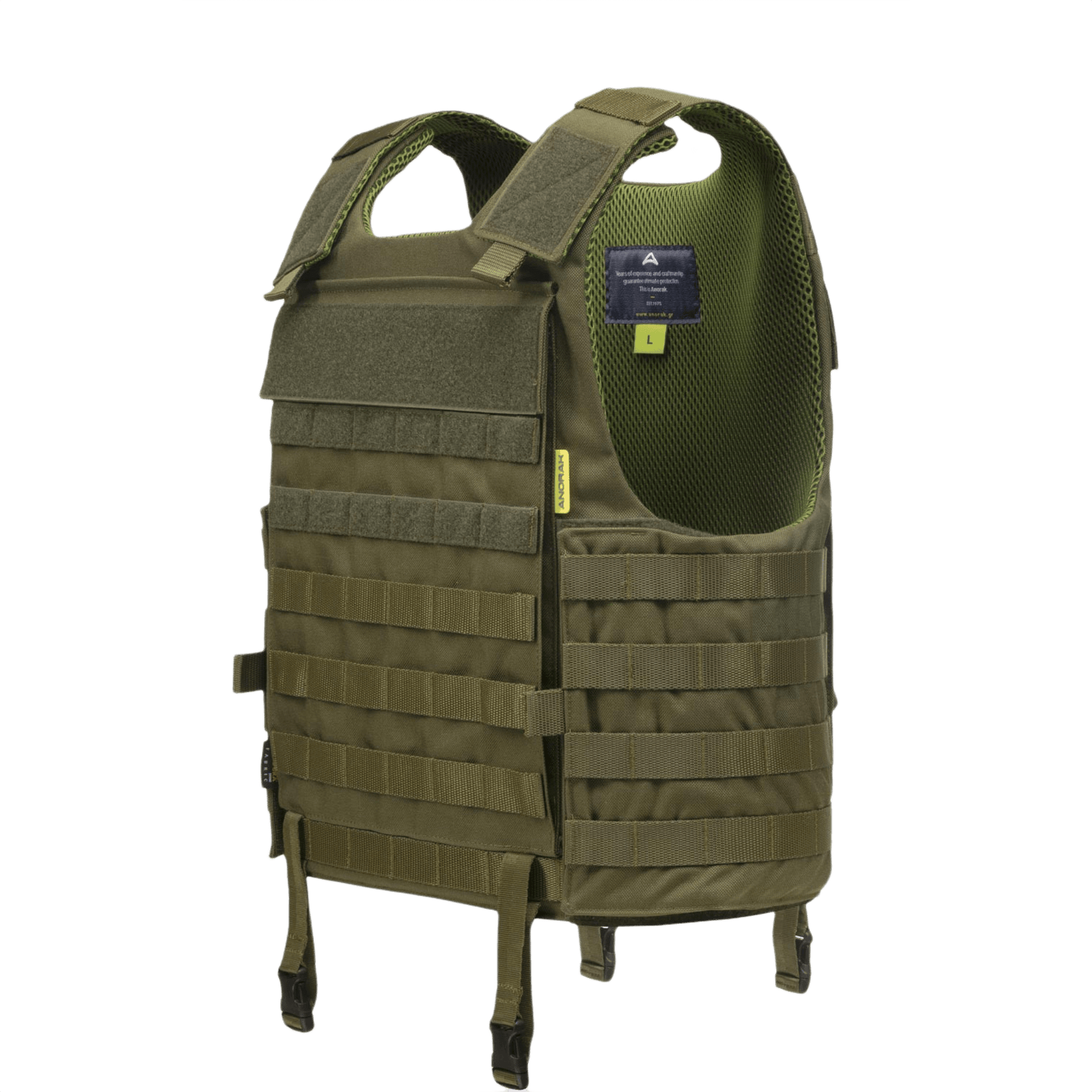 Anorak Tactical I Cover i grøn farve med 360° PALS webbing til montering af MOLLE-udstyrsposer.