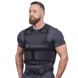 EA RX2 løst cover Sort i galleri position 1 med sort netmateriale til udskiftning på NIJ-certificeret beskyttelsesvest for professionel kropsbeskyttelse.