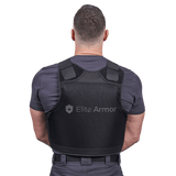 EA RX2 Skud & Stiksikker Vest set bagfra, sort meshmateriale med NIJ LEVEL IIIA certificering, galleri position 1.