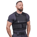 EA RX2 løst cover Sort i galleri position 1 med sort netmateriale til udskiftning på NIJ-certificeret beskyttelsesvest til professionel kropsbeskyttelse.
