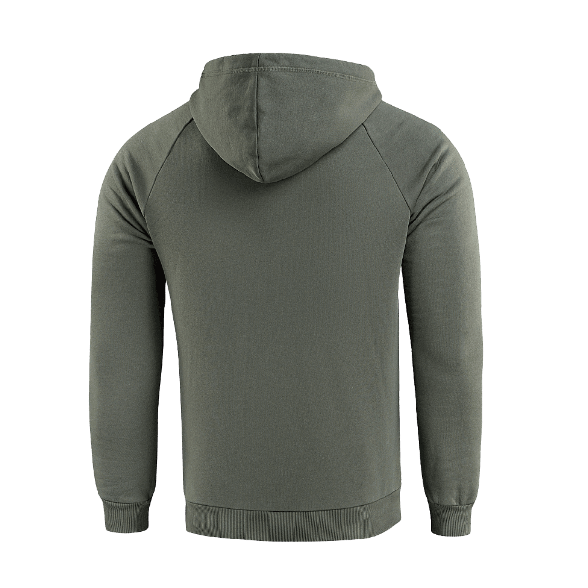 M-Tac Hættetrøje Cotton Raglan set bagfra, viser raglanærmer og hætte, perfekt til hverdagsbrug og aktiv livsstil.