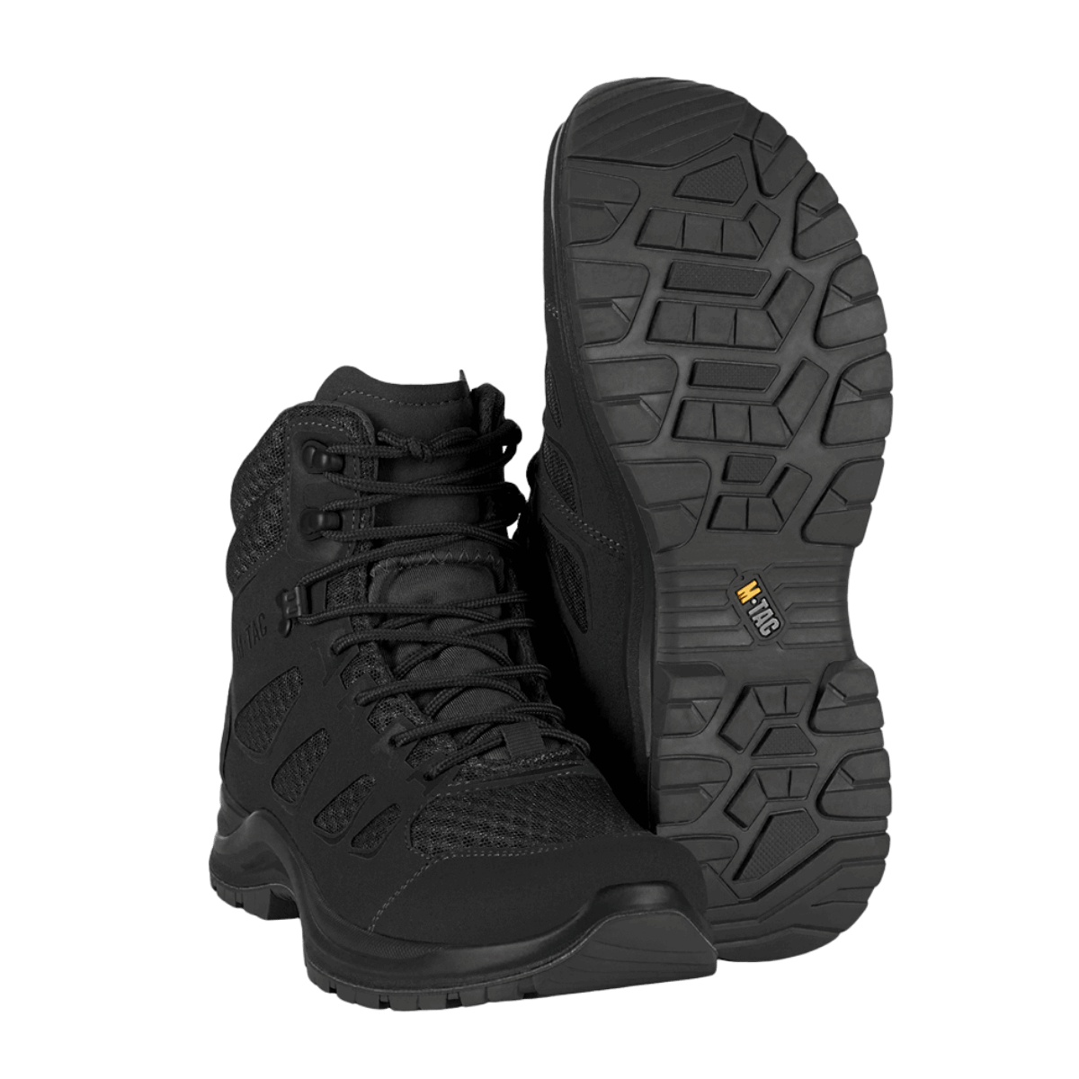 M-Tac Taktiske Sommerstøvler Iva i sort, designet til komfort og ventilation, ideelle til varme vejrforhold og taktiske brug.