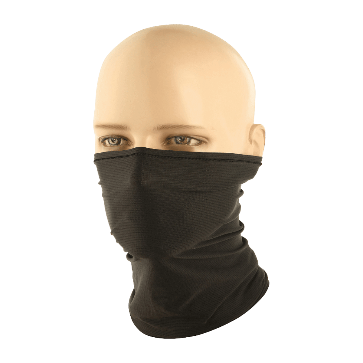 M-Tac Polartec Vent Tube Scarf båret som ansigtsmaske på mannequin, fugtafledende og funktionel til beskyttelse mod vind og kulde.