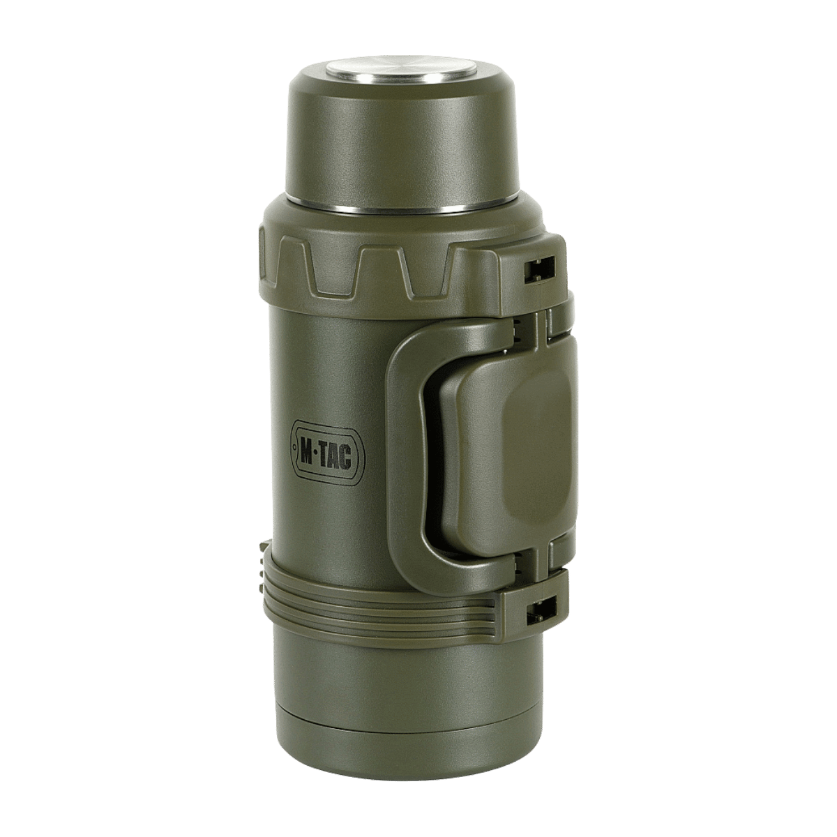 M-Tac Termoflaske 1,6 L i Rustfrit Stål ideel til camping og picnic, dobbeltvægget og lavet af holdbart rustfrit stål, holder drikkevarer varme.