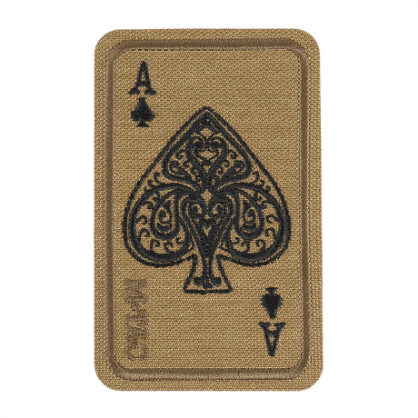 M-Tac Patch Ace Of Spades (Broderi) i Cordura 500D med Velcro, broderet design i farver, egnet til tøj eller taktisk udstyr.