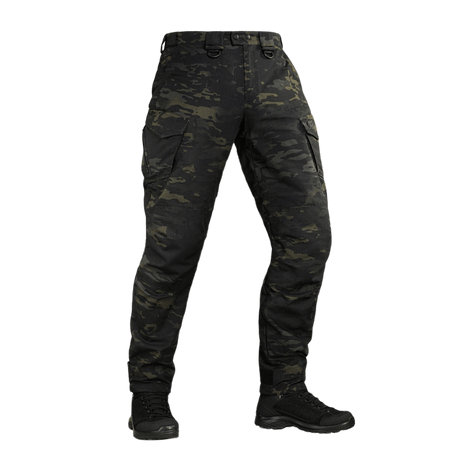 M-Tac Aggressor Elite Nyco Extreme Bukser i Black Multicam mønster til taktisk brug. Let, slidstærkt og komfortabelt design.