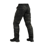 M-Tac Aggressor Elite Nyco Extreme Bukser i Black Multicam®, designet til taktisk brug med let og slidstærkt materiale, set bagfra.