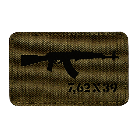 M-Tac AKM 7,62x39 Laser Cut Patch med AKM-design, Velcro bagside, taktisk patch, holdbar Cordura 500D, størrelse 80x50 mm