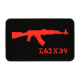 M-Tac AKM 7,62x39 Laser Cut Patch med Velcro til tactical brug, robust Cordura 500D materiale, størrelse 80x50 mm, rød AKM symbol.